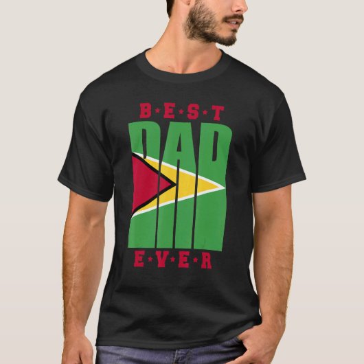 Mens Guyanese Daddy Fathers Day Guyana Vater T-Shirt (Vorderseite)