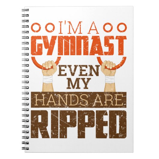 Mens Gymnastics Boy Gymnast Handgriff Ripped Rings Notizblock (Vorderseite)