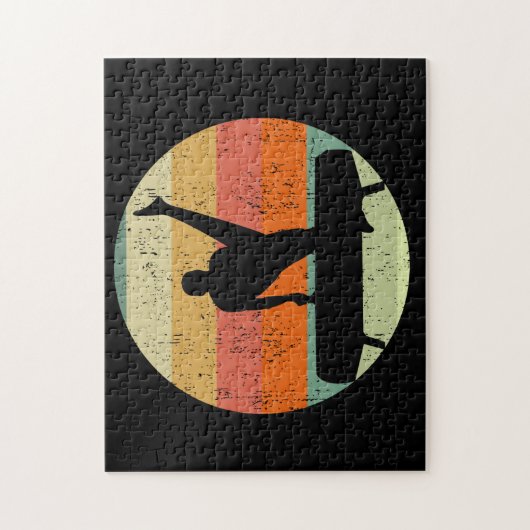 Mens Gymnastics Male on Pommel Horse Sunset Puzzle (Vertikal)