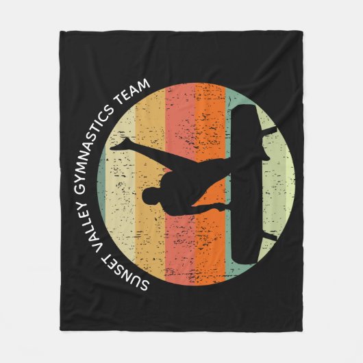 Mens Gymnastics Team Pommel Horse Sunset Custom Fleecedecke (Vorderseite)