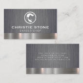 Mens Hair Bart Icon | Hintergrund für metallisch g Visitenkarte (Vorne/Hinten)