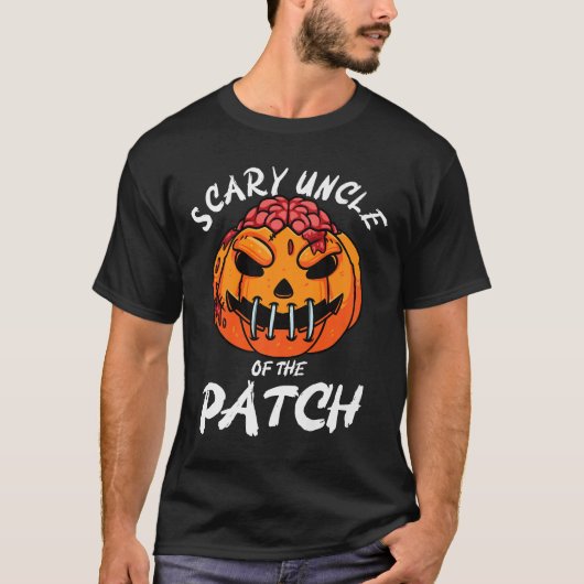 Mens Halloween Beängstigender Onkel des Patch Pump T-Shirt (Vorderseite)