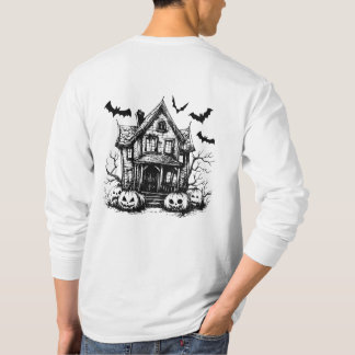 Mens Halloween Shirt Spuk House T-Shirt Bats Shirt