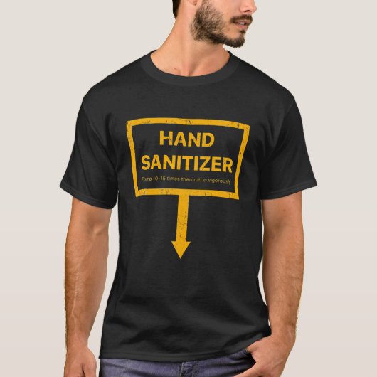 Mens Hand Sanitizer Funny Adult Yellow Humor Mens T-Shirt (Vorderseite)