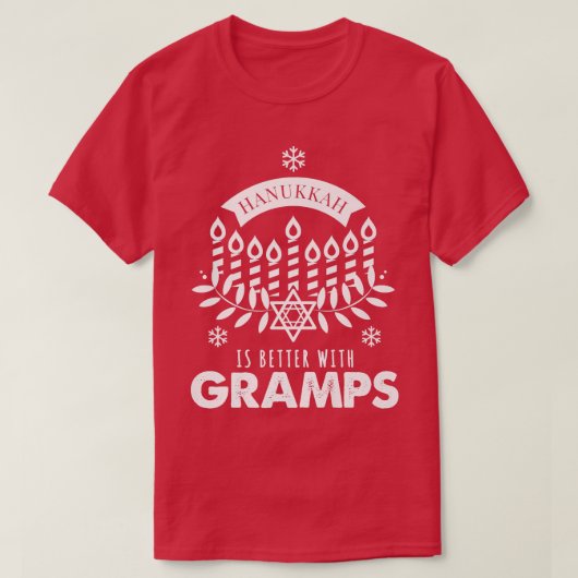 Mens Hanukkah Is Better with Gramps Matching Famil T-Shirt (Design vorne)