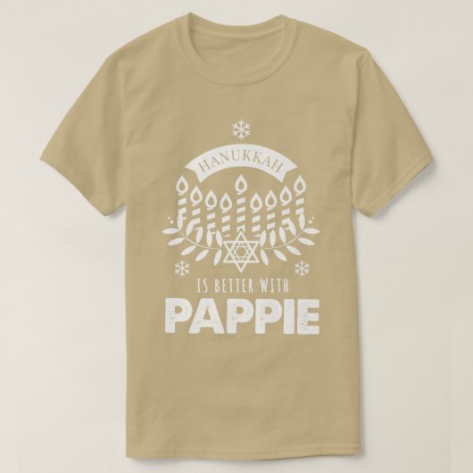 Mens Hanukkah Is Better with Pappie Matching Famil T-Shirt (Design vorne)