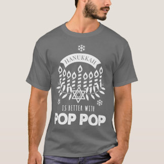 Mens Hanukkah ist besser mit Pop Pop Matching Fami T-Shirt