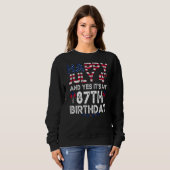 Mens Happy 4 Juli und ja es ist mein 87. Geburtsta Sweatshirt (Vorne ganz)
