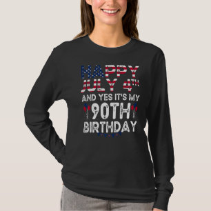 Mens Happy 4 Juli und ja, es ist mein 90. Geburtst T-Shirt