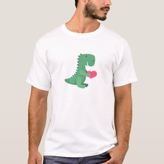 Mens Happy Valentine's Day Rex Dinosaurier Herz T-Shirt (Vorderseite)
