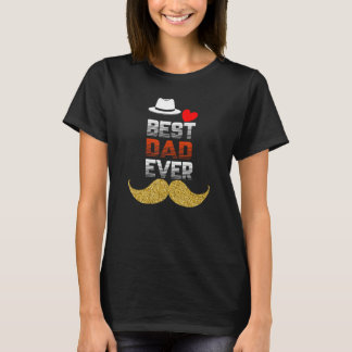 Mens Happy Vatertag Bester Vater je Mustache Fam T-Shirt