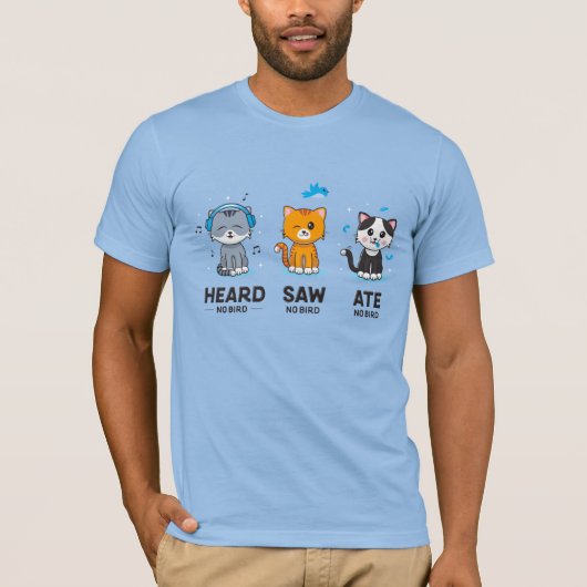 Men's Heard Saw Ate No Bird / Blue T - Shirt (Vorderseite)