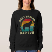 Mens Heeler Dad For Men Retro Blue Red Australian  Sweatshirt (Vorderseite)