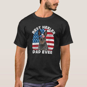 Mens Heeler Vater for Men American Flag Blue Austr T-Shirt
