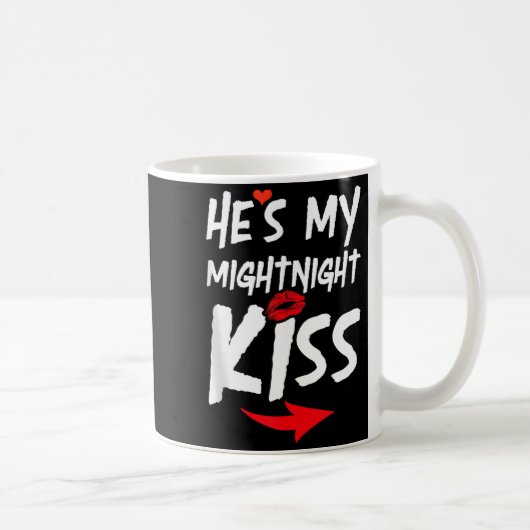 Mens He's My Midnight Kiss Happy New Year Matching Kaffeetasse (Rechts)