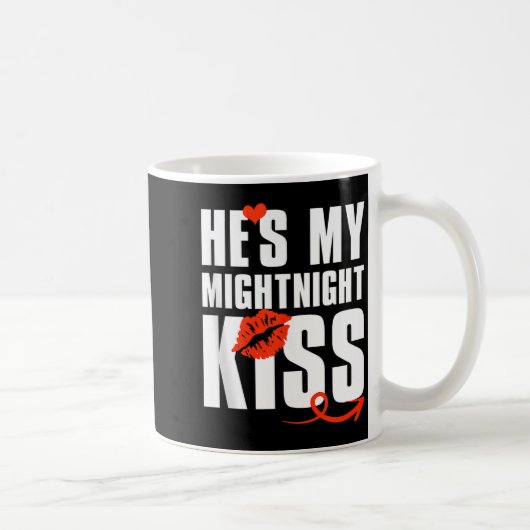 Mens He's My Midnight Kiss Happy New Year Matching Kaffeetasse (Rechts)