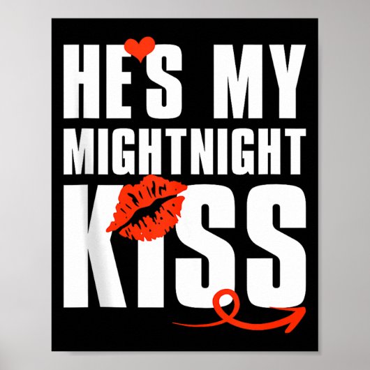 Mens He's My Midnight Kiss Happy New Year Matching Poster (Vorne)
