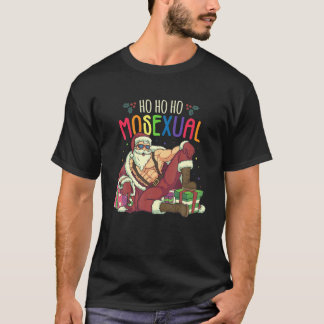 Mens Ho Ho Mosexual Gay Santa LGBT Pun Gay Prid T-Shirt