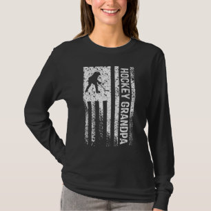 Mens Hockey Opa beklagte Amerikanische Flagge T-Shirt