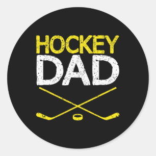 Mens Hockey Vater Vintag Vatertag Sommer Winter Runder Aufkleber