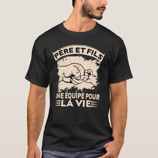 Mens Homme Cadeau Fete des Pere et fils Papou Papa T-Shirt (Vorderseite)