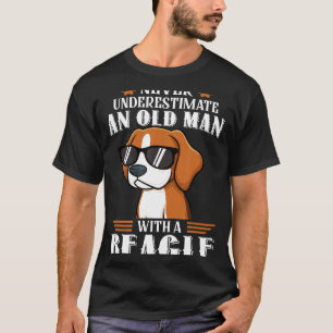 Mens Hund T-Shirt und Zitat nie unterschätzen ein 