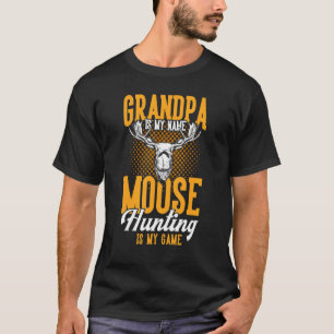 Mens Hunting Grandpa Moose Hunting is My Game Moo T-Shirt