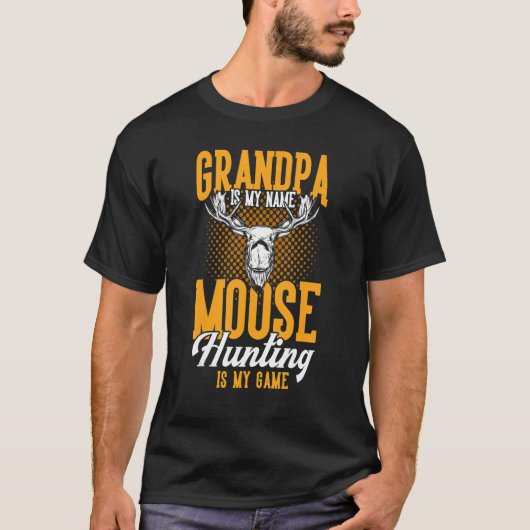 Mens Hunting Grandpa Moose Hunting is My Game Moo T-Shirt (Vorderseite)