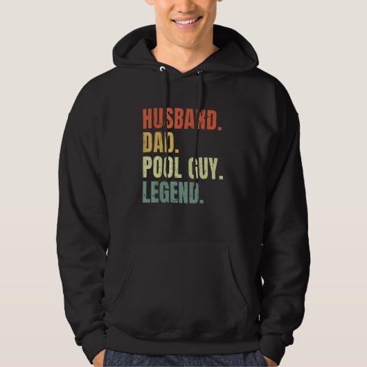 Mens Husband Dad Pool Guy Legend Funny Fathers Day Hoodie (Vorderseite)