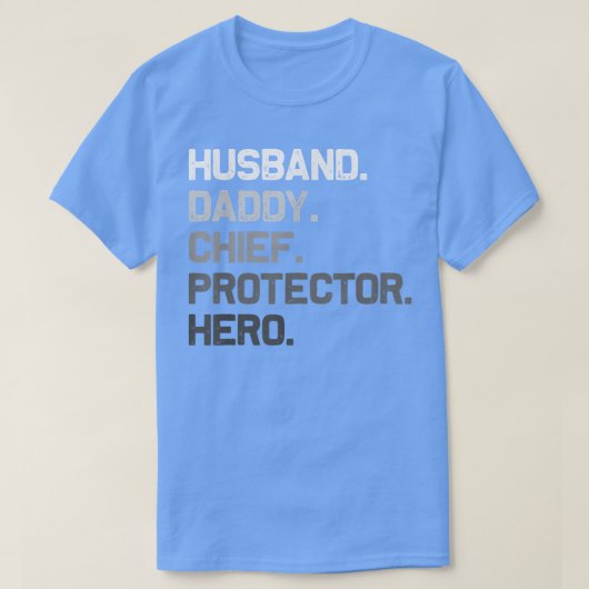 Mens Husband Daddy CHIEF Protector Hero Funny Fath T-Shirt (Design vorne)