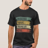 Mens Husband Daddy Engineer Hero Funny Engineering T-Shirt (Vorderseite)