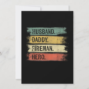 Mens Husband Daddy Fireman Hero Feuerwehrmann Feiertagskarte