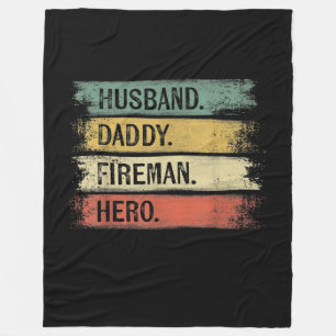 Mens Husband Daddy Fireman Hero Feuerwehrmann Fleecedecke