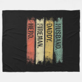Mens Husband Daddy Fireman Hero Feuerwehrmann Fleecedecke (Vorderseite (Horizontal))