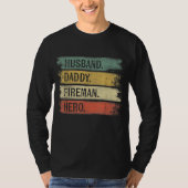 Mens Husband Daddy Fireman Hero Feuerwehrmann T-Shirt (Vorderseite)