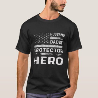 Mens Husband Daddy Protector Hero Niedlich Vaterta T-Shirt