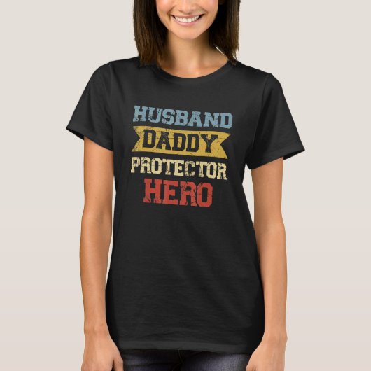 Mens Husband Daddy Protector Hero Opa Stepdad T-Shirt (Vorderseite)