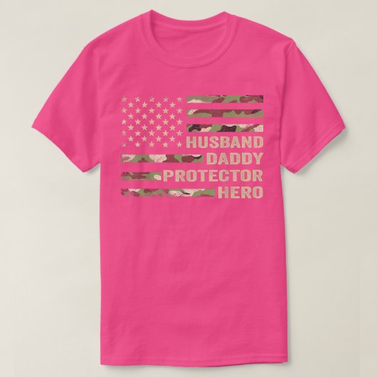 Mens Husband Daddy Protector Hero Shirt Fathers Da (Design vorne)