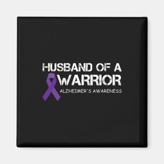 Mens Husband eines Kriegers Alzheimer's Awareness Magnet (Vorne)