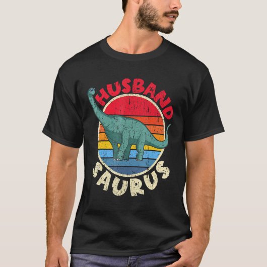 Mens Husband Saurus I Brachiosaurus Diplodocus I F T-Shirt (Vorderseite)