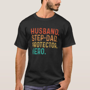 Mens Husband Step Vater Protector Hero Vatertag T-Shirt