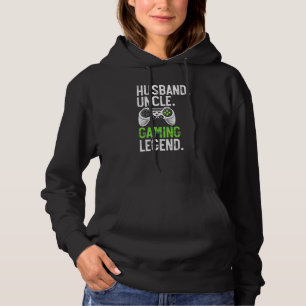 Mens Husband Uncle Gaming Legend Gaming Unfall Fat Hoodie