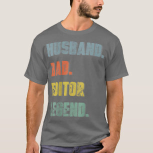 Mens Husband Vater Editor Legend Vintag Vaterschaf T-Shirt