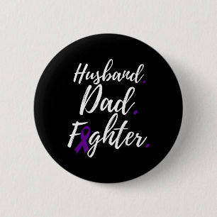 Mens Husband Vater Kämpfen Bauchspeicheldrüsenkreb Button