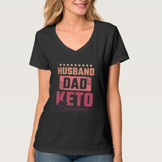 Mens Husband Vater Keto Survivor T-Shirt (Vorderseite)