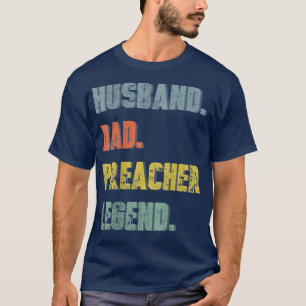 Mens Husband Vater Preacher Legend Vintag Vatersch T-Shirt