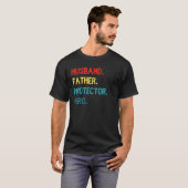 Mens Husband Vater Protector Hero T-Shirt (Vorne ganz)