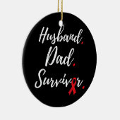Mens Husband Vater Survivor Stroke Bewusstsein Keramik Ornament (Rechts)