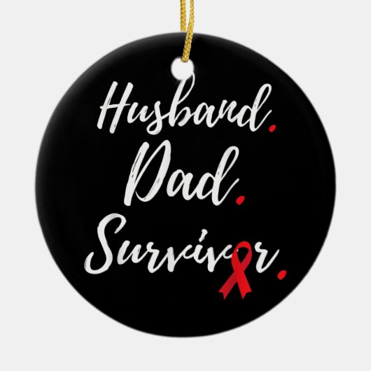 Mens Husband Vater Survivor Stroke Bewusstsein Keramik Ornament (Vorne)