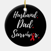Mens Husband Vater Survivor Stroke Bewusstsein Keramik Ornament (Hinten)